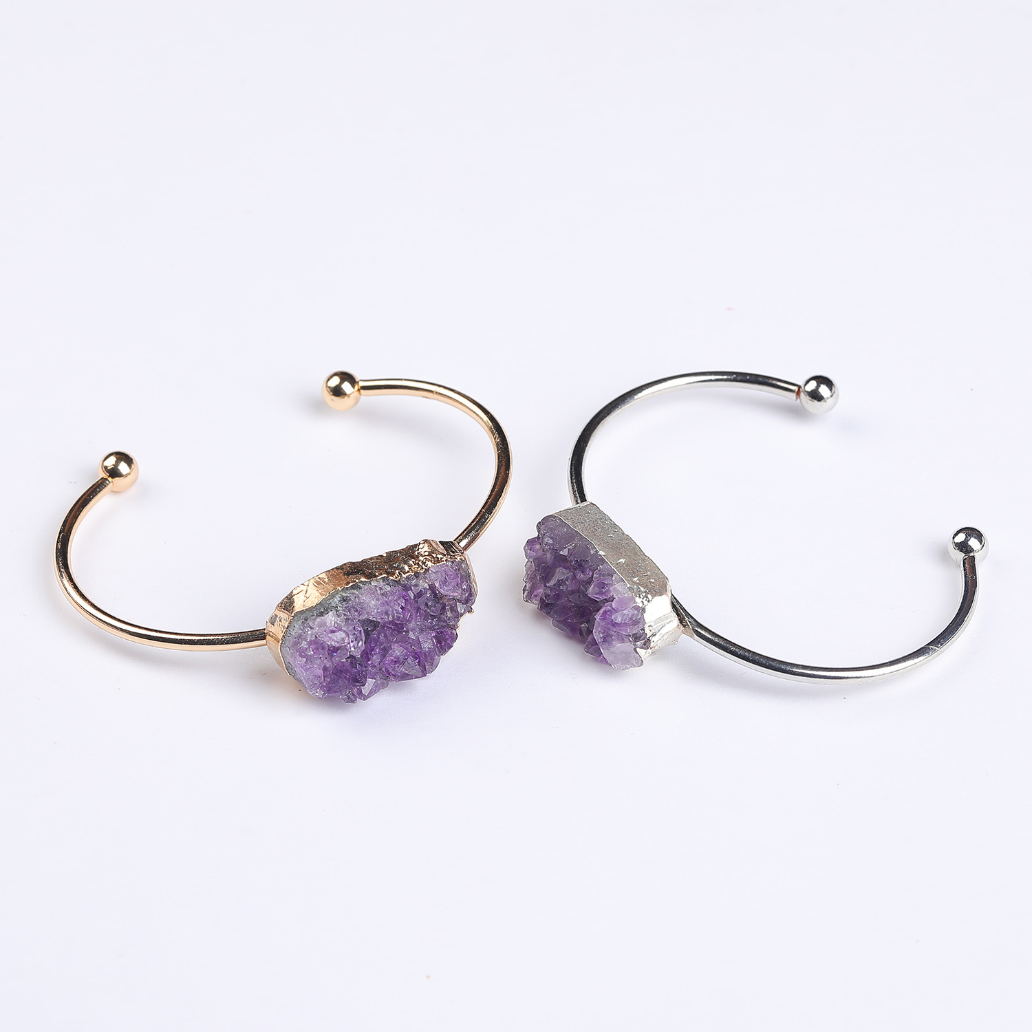 Geometric Pattern Elegant Geometric Copper Gold Plated Crystal Wholesale Bangle