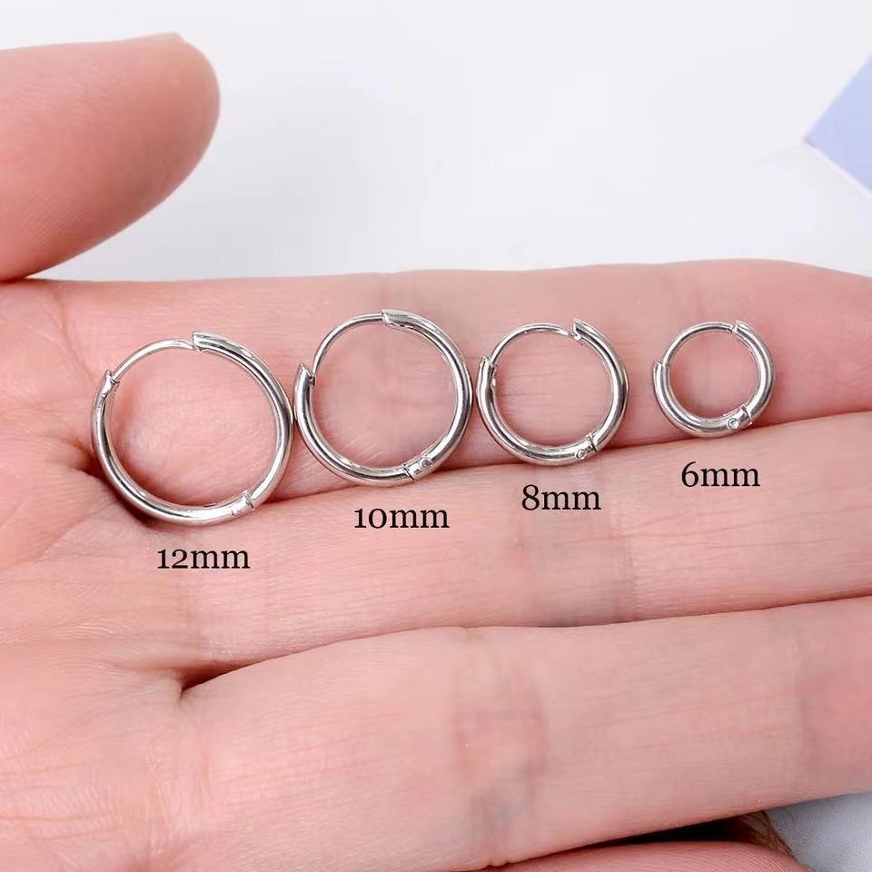 Mode Géométrique Acier Au Titane Placage Des Boucles D'oreilles 1 Pièce display picture 3