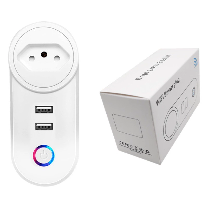 Longsipu WiFi умная розетка бразильский датчик статистика электричества двойной USB суб-контроль бразильский датчик умная розетка
