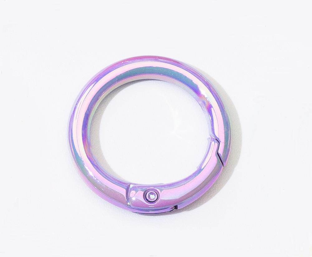 Color hebilla de resorte anillo de chapado uv anillo de división anillo de resorte llavero accesorios de bricolaje anillo de conexión de aleación