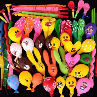 Latex balloon package rabbit shaped cartoon mixed balloon long round children's toy super cute mix and match in stock