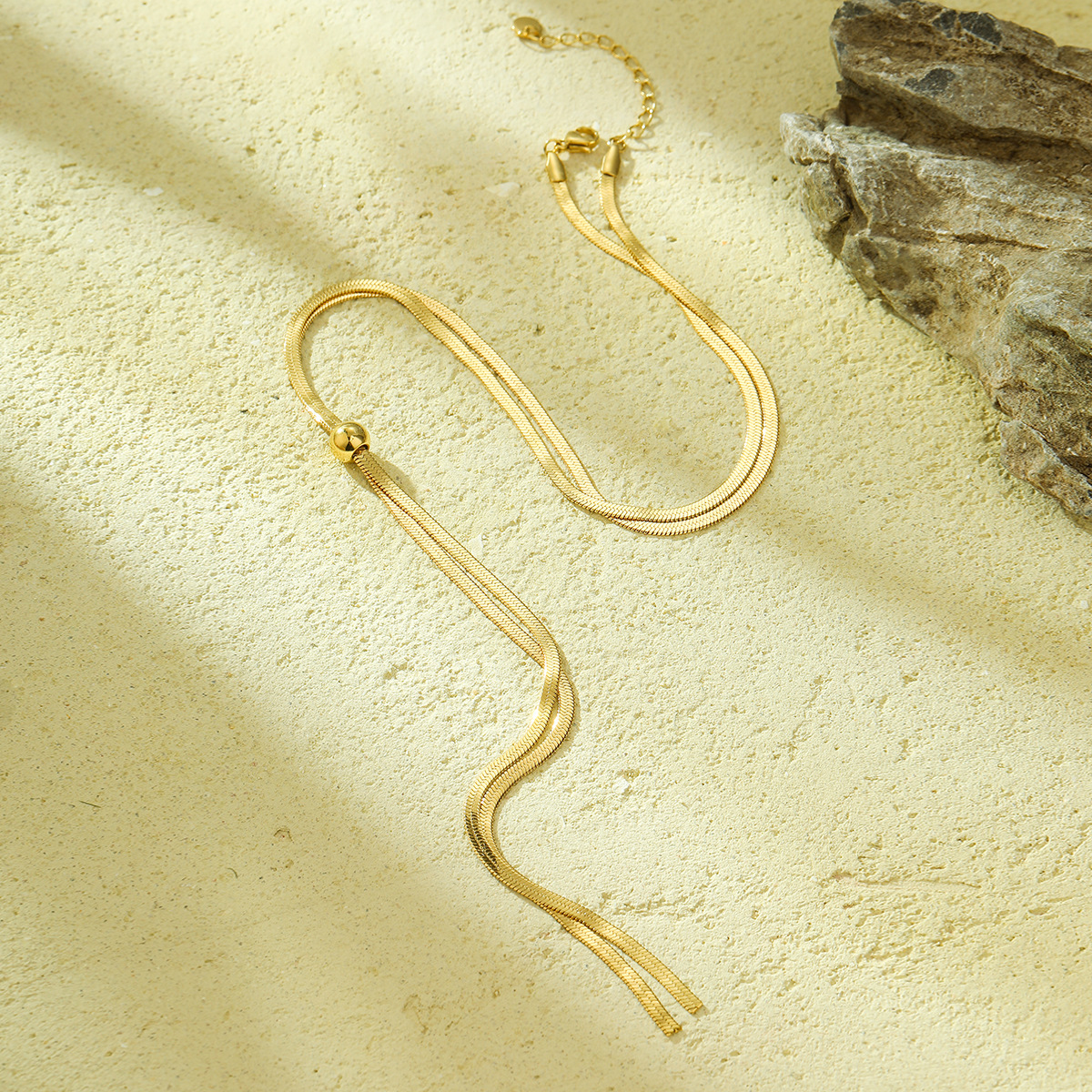 Geometric Pattern PVD Coated Real Gold Plated Geometric 304 Stainless Steel Lady Waterproof Non Tarnish 304 Stainless Steel Necklace