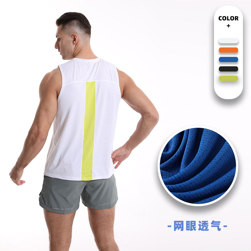 Verano Fitness músculo deportes chaleco hombres transpirable absorción de humedad suelta entrenamiento ropa de baloncesto sin mangas Chaleco de secado rápido manga corta