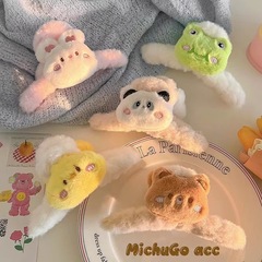 アニメのぬいぐるみがかわいいベアーウサギの後頭部のクリップ秋冬の甘い子供の髪飾り