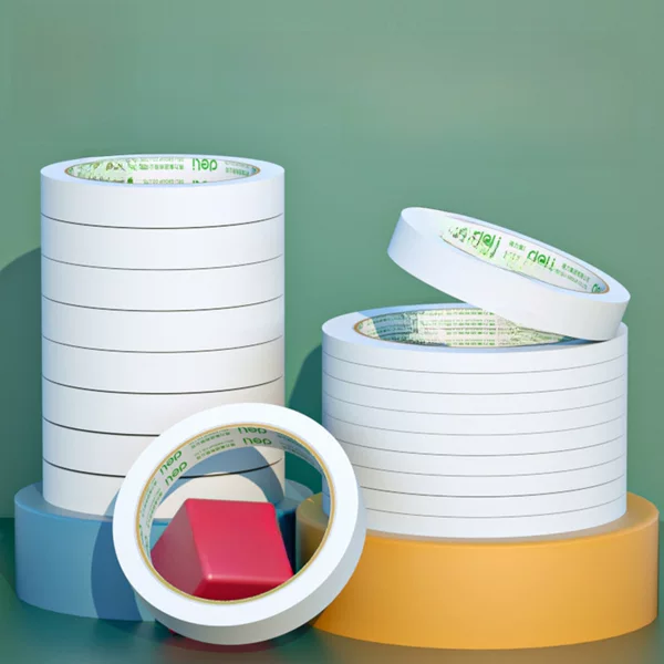 Deli Double-Sided Tape 9/12/18/24mm Strong High Viscosity Hot Melt Tissue Paper Glue Handmade Supplies for Students