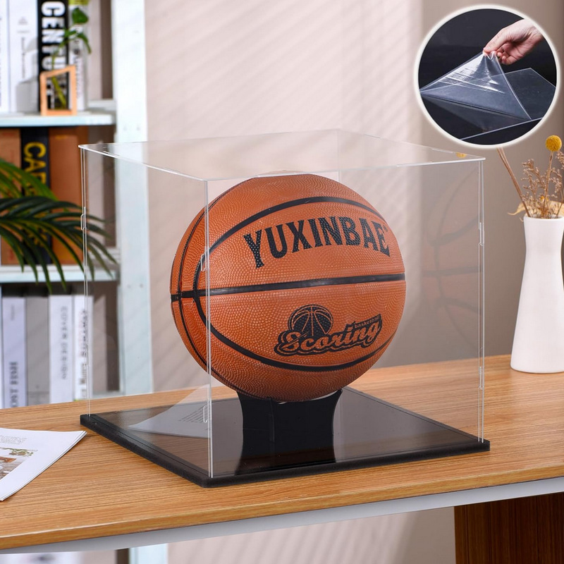 跨境专供透明亚克力篮球橄榄球头盔展示盒可组装纪念球收藏展示盒