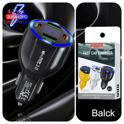 QC3.0 car mobile phone: Mobil şarj cihazları - 359-2a2c-kcsx-black-small-package
