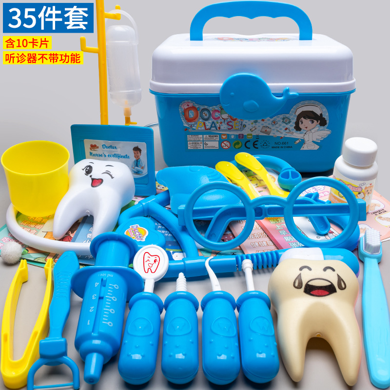 Los niños juegan a las casitas pequeño doctor juego de juguete chica enfermera herramienta inyección caja médica estetoscopio Masculino