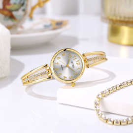 2024wish跨境货款韩版时尚潮流学生手链表女士简约镶钻手镯手表