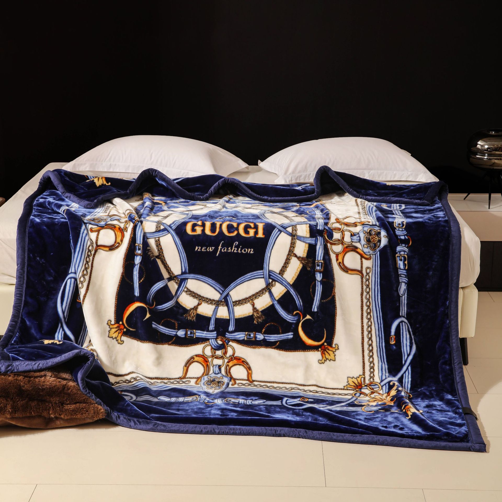 Nueva franela de leche gruesa de comercio exterior, manta de impresión cálida y agradable para la piel en invierno, manta de sofá, manta transfronteriza