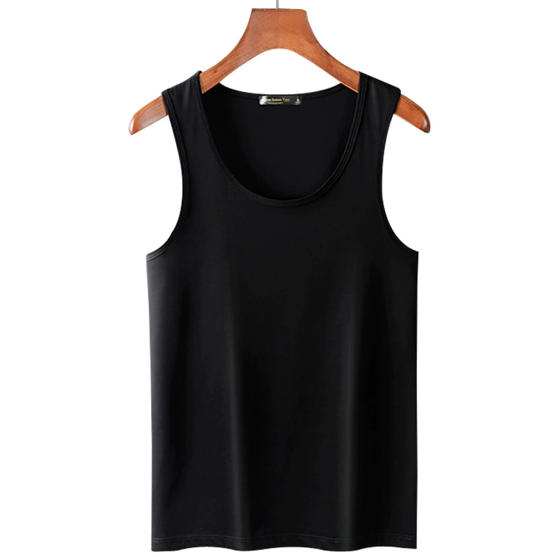Summer silk T-shirt, body-friendly sports elastic vest for gym sleevless