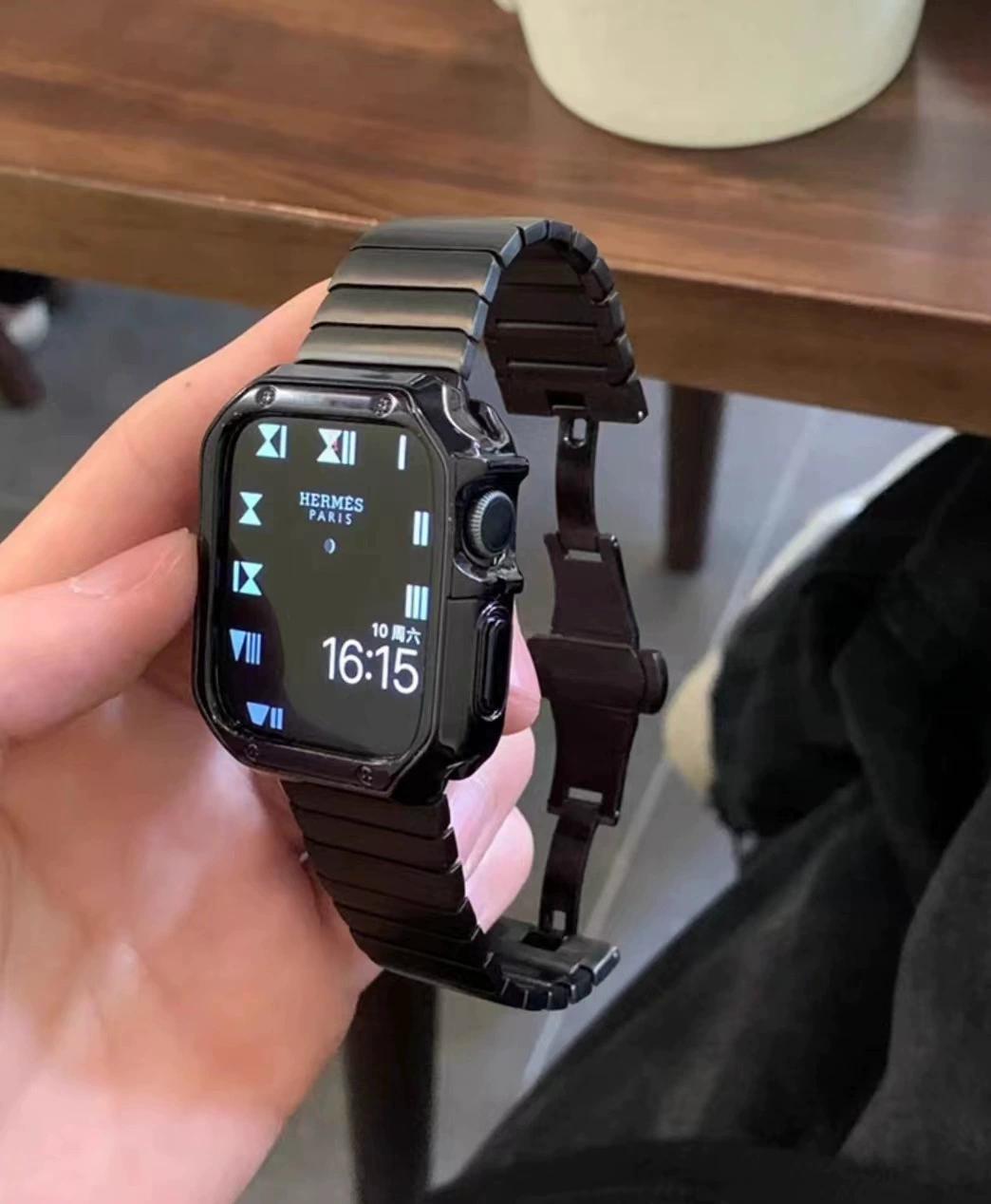 Подходит для Apple Watch 9 с металлическим ремешком с застежкой-бабочкой и корпусом Apple Watch iWatch 876543.