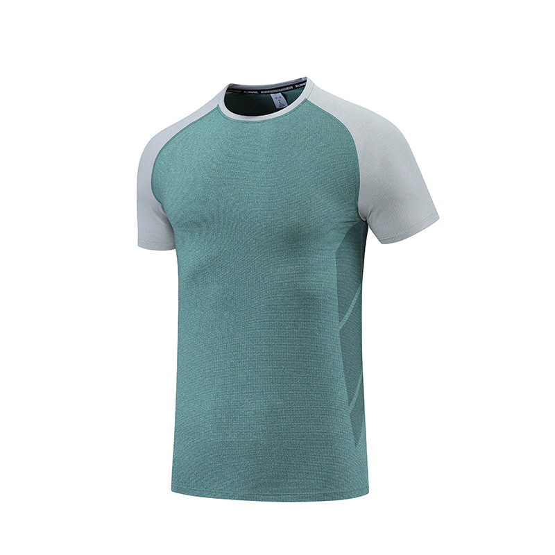 Verano 2022 ropa de secado rápido para hombre delgada seda de hielo manga corta correr transfronterizo cuello redondo Camiseta de fondo UA tipo imprimible B