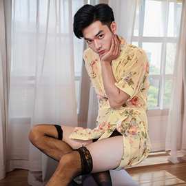 男士情趣内衣伪娘女装浴袍性感男睡裙男受GAY男M裙子一件代发批发