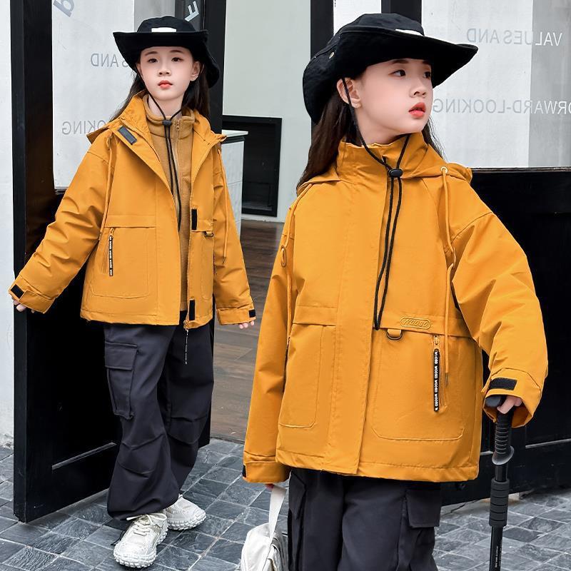 Girls' 3-in-1 Jacket 2025 New Autumn/Winter Fashionable Hooded Jacket for Older Children