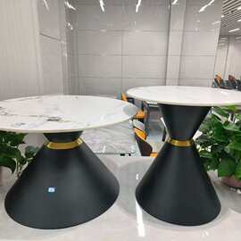跨境岩版茶几客厅意式极简轻奢岩版茶几家用可圆形组合边几