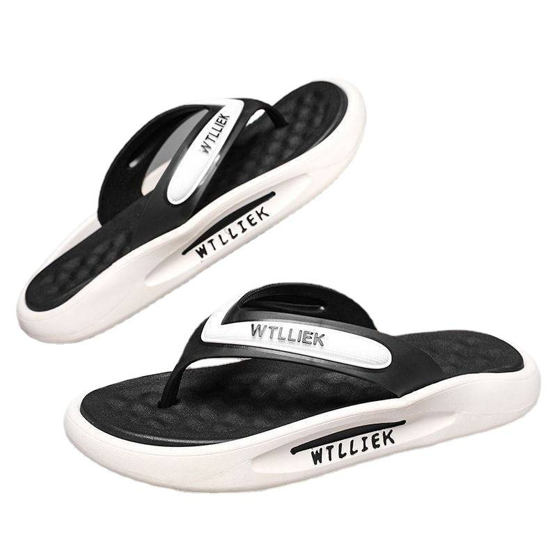 Inventario rápido EVA mezcla de PVC pisar mierda tacto zapatillas de flipper para hombres de verano ropa exterior cool moda antideslizante fondo grueso frío
