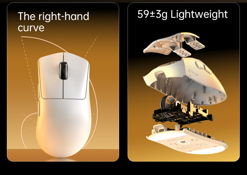ATTACK SHARK Mouse wireless Attack Shark V8, leggero PAW3950, giochi, The Third Mock Examination, 8K_voghion.com