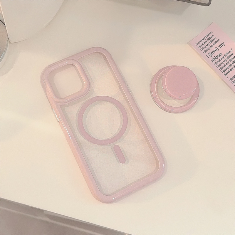 シンプルins純色磁気吸引スタンドiphone16アップル携帯ケース15pro max適用14アクリル13|undefined