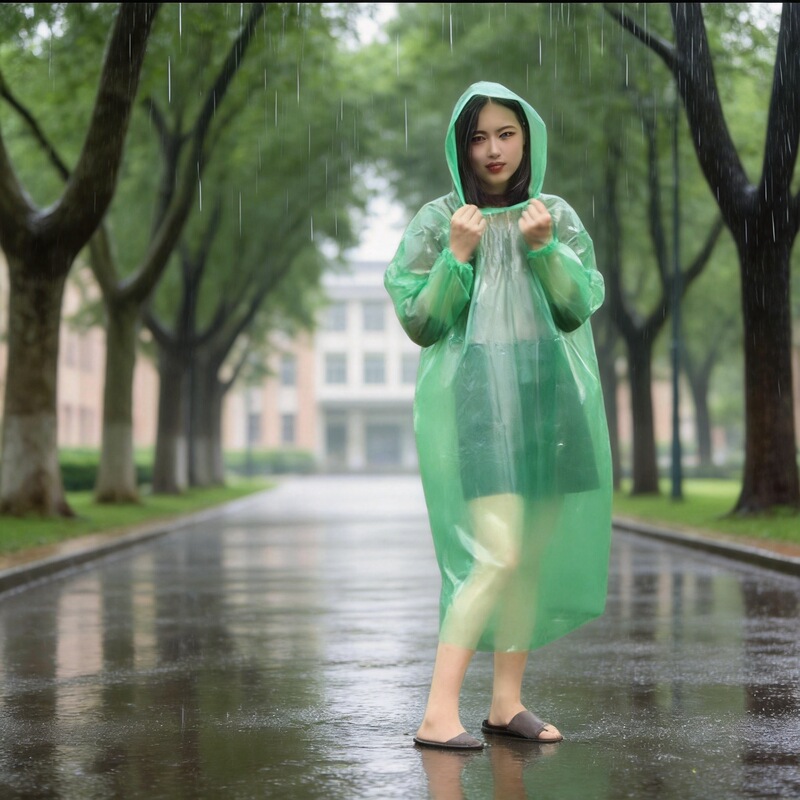 Special Disposable Raincoat, Portable, Full-Body, Thickened, Outdoor, Transparent, Rainproof Poncho, Integrated Pvc Wholesale