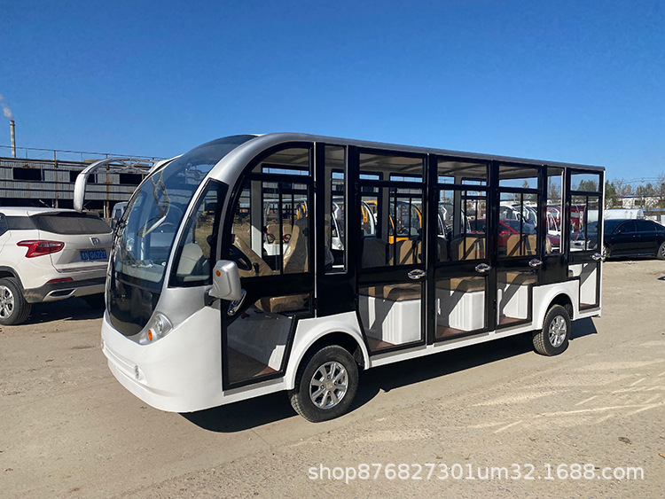 Electric Sightseeing Vehicles for Tourist Attractions, 11-23 Seats, Fully Enclosed, for Real Estate Sales Offices, Reception Vehicles, Factories, and Schools
