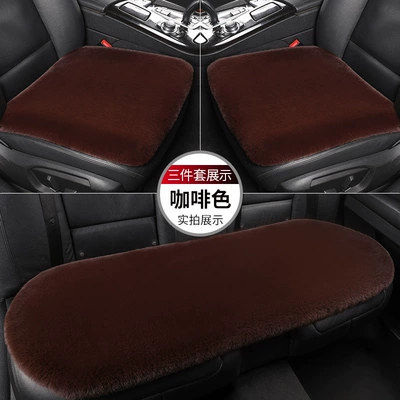 Cross-Border Car Seat Cushions, Winter, Universal seat cover - brown-thick-plush-1-single-seat-in-the-front-row