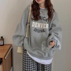 丸首の衛衣の女性は国境を越えて日本の春秋冬のアマゾンの速売通の新型の学生のプリントのアルファベットの頭の上着をかぶせます。