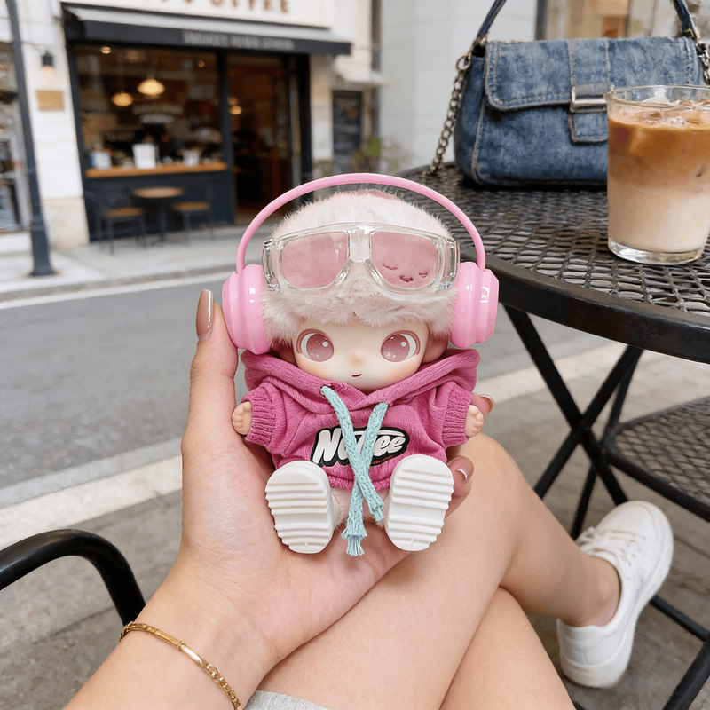 Only Doll Clothes】Dimoo Newborn Diary Series Plush Pendant Set, Pink Hoodie Outfit for Doll Dress-Up Only Doll Clothes】Dimoo Newborn Diary Series Plush Pendant Set, Pink Hoodie Outfit for Doll Dress-Up