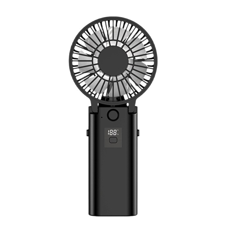 Mini ventilador de mano plegable cuello de escritorio visualización digital fragrante carga de energía móvil larga duración motor sin escobillas ventilador image 6