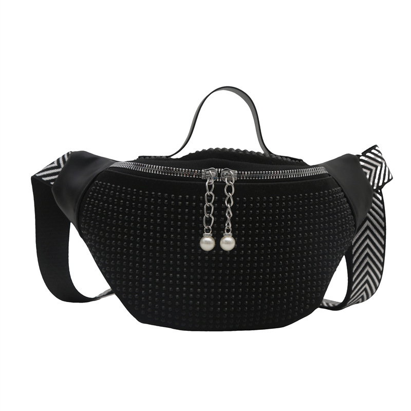 Nueva sensación de alta calidad bolso de diamante brillante coreano, bolso de hombro de moda, lujo ligero, bolso de pecho portátil con cinturón ancho de diamante caliente.