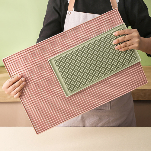 Thickened silicone drain mat Nordic kitchen countertop large bar mat high temperature resistant silicone placemat insulation mat