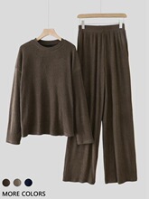 O 13869 Loose Knit Sweater Pants Set ������֯��װ ����