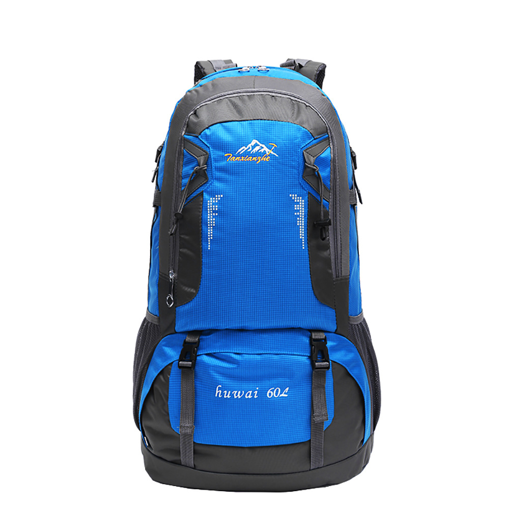 Bolso de montañismo al aire libre de gran capacidad 60L bolso de viaje de nailon resistente a las salpicaduras