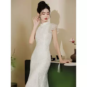 法式鱼尾裙登记领证连衣裙女夏季2024新款中式伴娘服礼服平时可穿