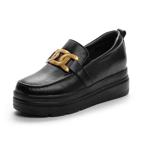 Versatile thick-soled small leather shoes spring 2024 new loafers with height increasing women's shoes small size 31 32 33 single shoes