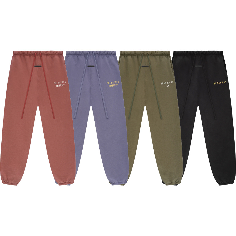 24FW otoño nuevo FOG ESSENTIALS letras impresión de cordón de tracción pantalones deportivos casuales para hombres
