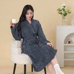 女性用ナイトガウン、秋冬用パジャマ、男性用バスローブ、ロング丈ホームウェア、モーニングローブ、コーラルベルベット、保温性あり