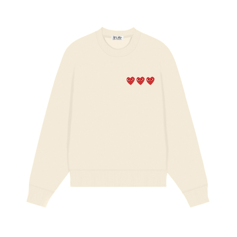 Comme des Garcons川久PLAY刺绣爱心秋冬季长袖圆领毛圈卫衣 男女|undefined