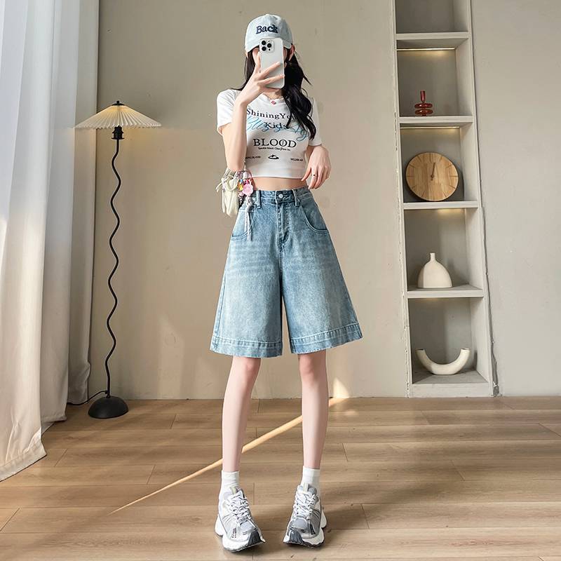 Wholesale Women's Summer Thin Wide-Leg Jeans, Loose and Versatile, Fashionable Straight Pants Wholesale Women's Summer Thin Wide-Leg Jeans, Loose and Versatile, Fashionable Straight Pants