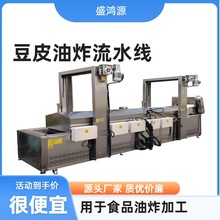 小型工厂直供豆皮油炸流水线 自动油炸设备 连续不锈钢油炸生产线