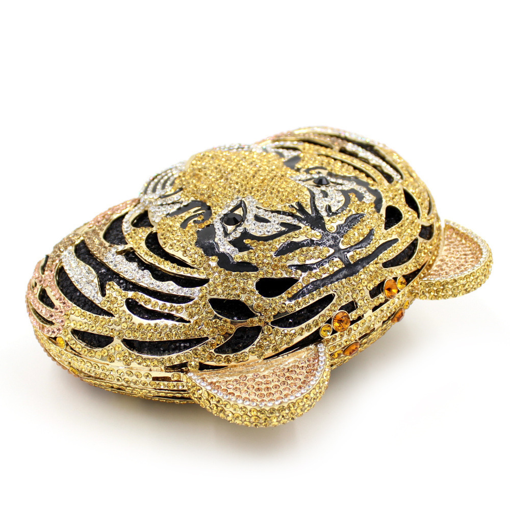 Selección estricta tigre bolsa de cristal tigre diamante bolsa de cena fiesta hueco diamante bolsa de mano de mujer