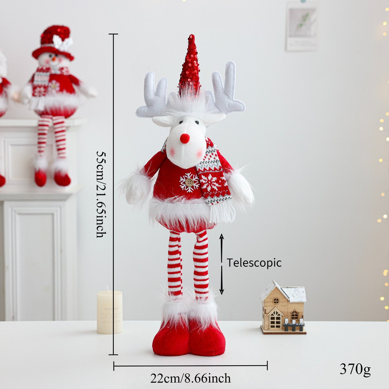 新しいサンタクロース雪だるま格納式人形ニットぬいぐるみ立ち人形クリスマス装飾装飾品|undefined