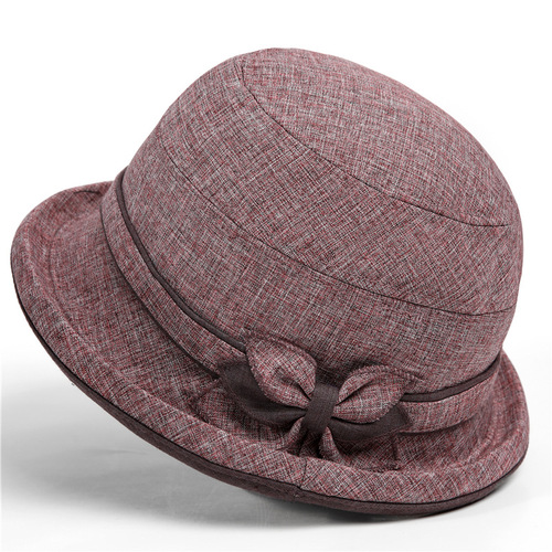 Women and Middle-Aged People Hat Spring and Autumn Mother Fisherman Hat Thin Model Fabric Hat Elderly Hat Grandmother Summer Old Lady Hat