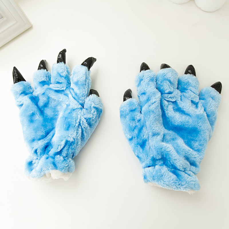 Zapatos de dinosaurio transfronterizos Dragón gato garra zapatos de franela cálido hogar ocio Otoño e Invierno animal a juego zapatos de dibujos animados