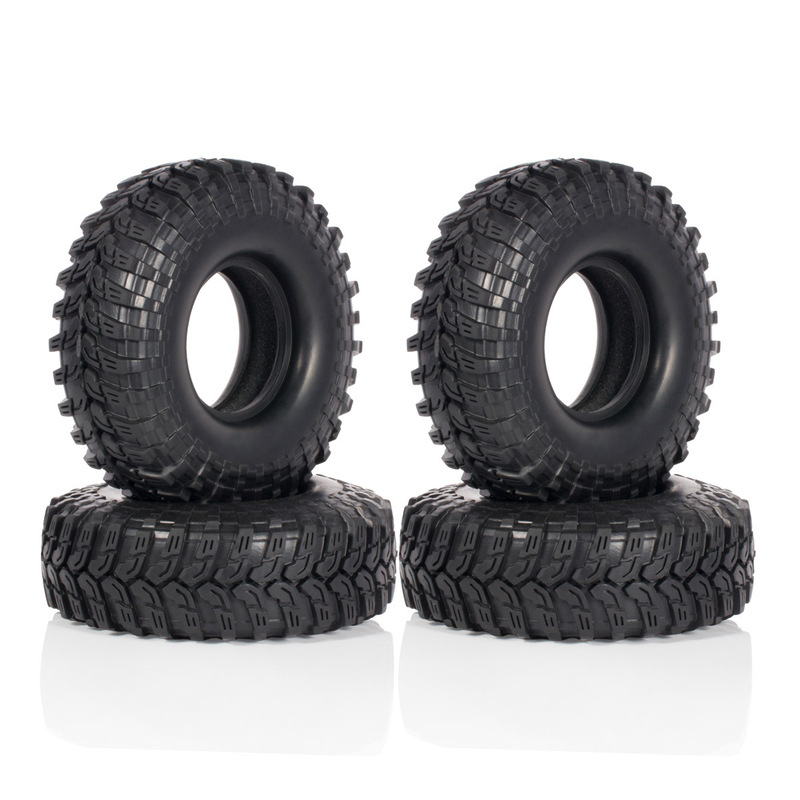 4Pcs 115mm Rock Terrain Crawler Tires with Foam Pads for 1/10 Rc Car Tr