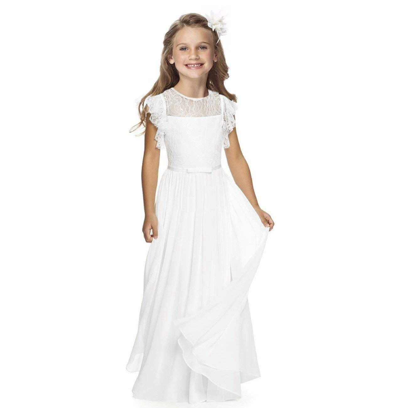 Comercio exterior transfronterizo europeo y americano de ropa infantil, vestidos de boda para niños, vestido largo de princesa de gasa para niña de las flores de Amazon para cumpleaños y actuaciones.