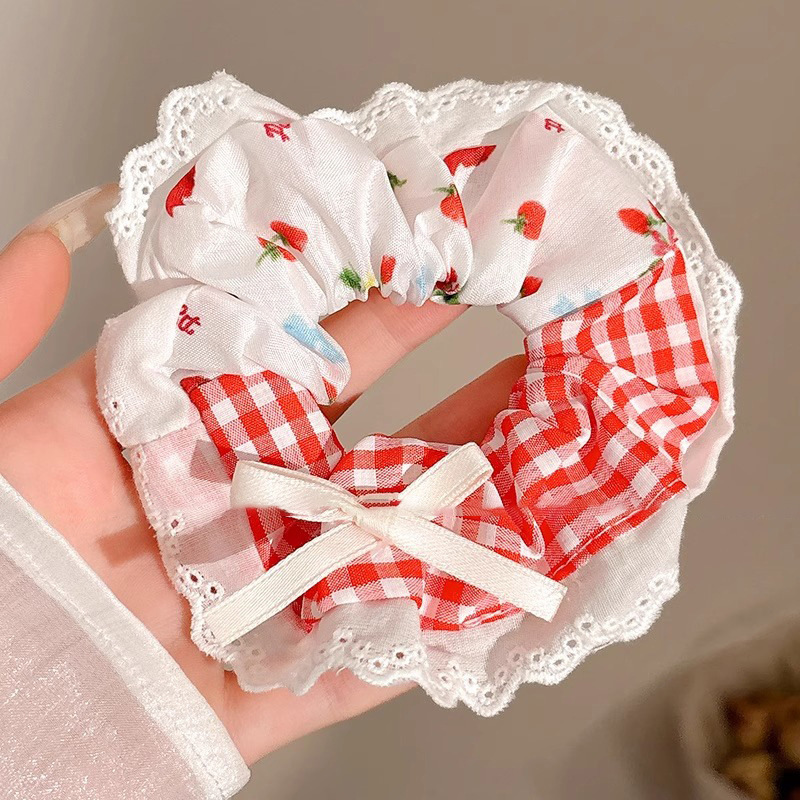 Dulce de alto nivel, anillo de cabello de intestino grueso, cordón de cabello de cola de caballo baja coreana, cordón de cabello grande, delicado, adornamiento de cabello de princesa de alto valor