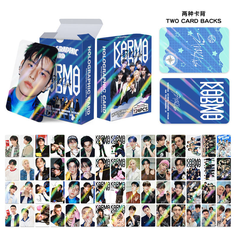 STRAYKID アルバム タータルチェーンカード ビッグヘッドステッカー 両面カラー印刷 LOMO カード フラッシュカード ホログラフィックカード 124 個|undefined