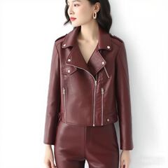 メーカークロスボーダーヨーロッパコード新型春秋婦人服革衣女性ジャケットスリム薄い革コート女性機車服