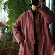 原创女装民国风中式立领盘扣复古文艺百搭宽松棉衣棉服女2123